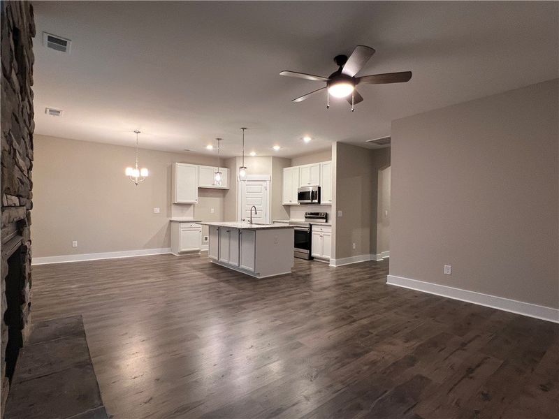 Family Room and Kitchen