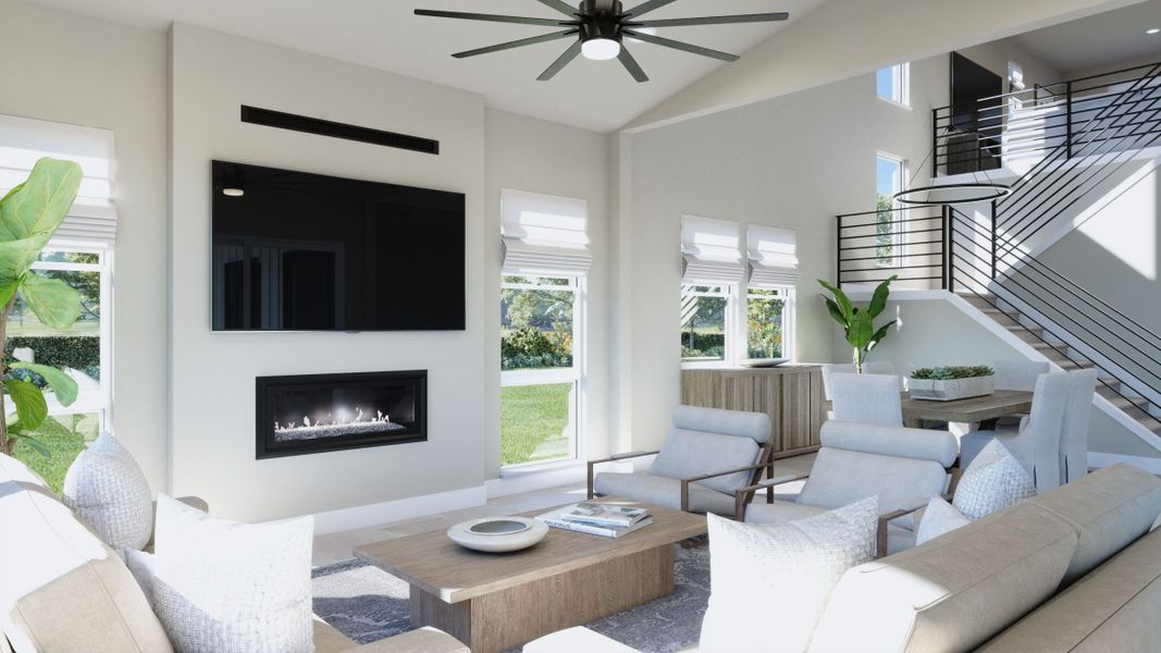 Representative furnished interior of a home built from the 3 by Trumark Homes in RainDance, Windsor (Image 7).