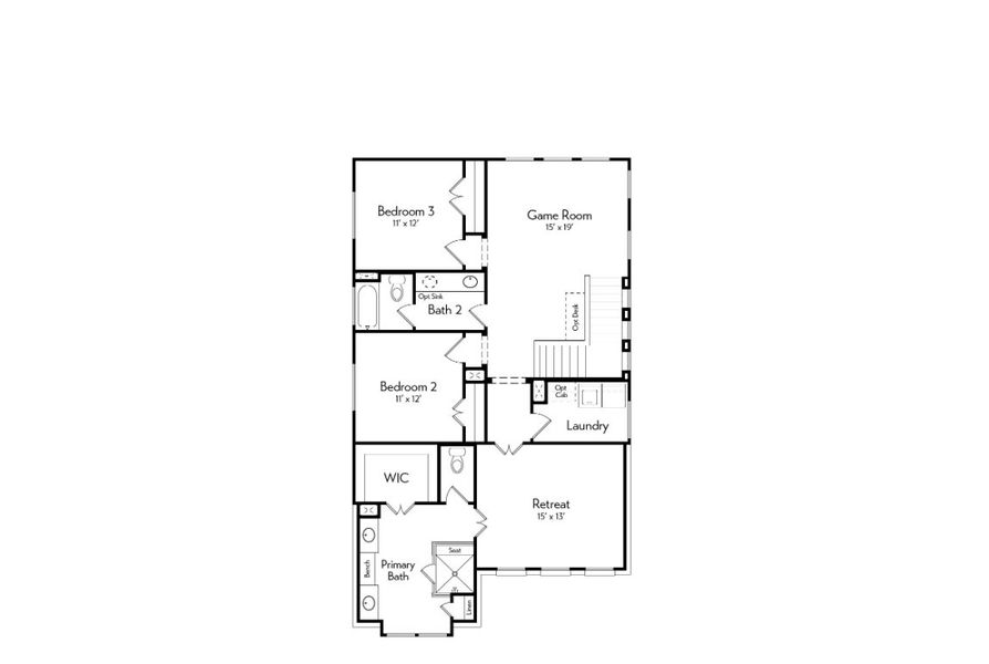 2D floor plan layout for the Blume by Autograph Homes in Indigo, Richmond, TX (Image 4). 2D floor plan layout for the Blume by Autograph Homes in Indigo, Richmond, TX (Image 4).