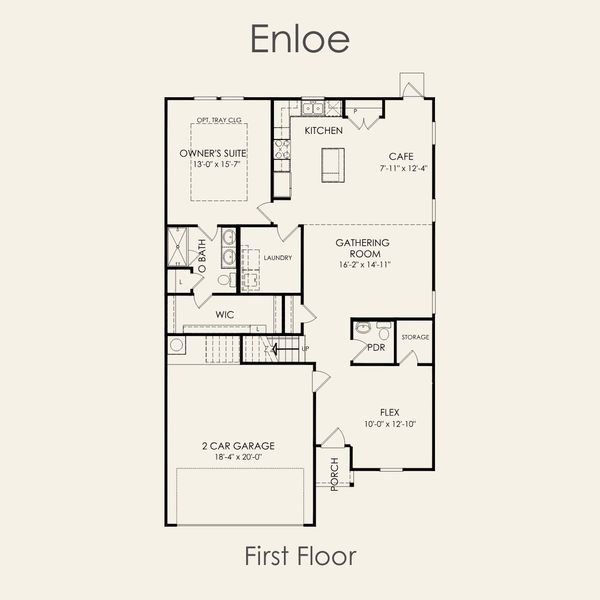 2D floor plan layout for the Enloe by Pulte Homes in Patterson Ranch, Georgetown, TX (Image 4). 2D floor plan layout for the Enloe by Pulte Homes in Patterson Ranch, Georgetown, TX (Image 4).