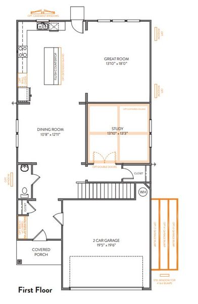 2D floor plan layout for the TA3000 by True Homes in The Glenns II, Wingate, NC (Image 3).