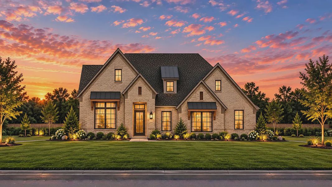 Representative exterior photo of a completed home built from the Sicilly by Chesmar Homes in Crescent Bluff, Georgetown, TX (Image 18).