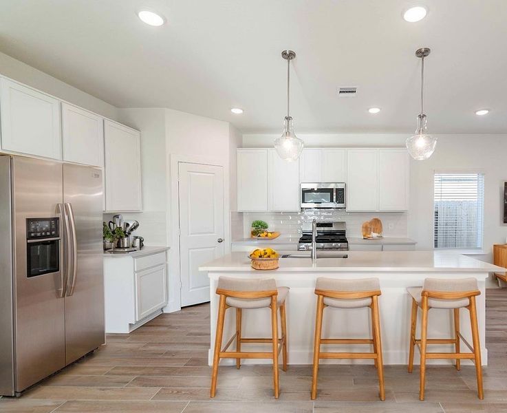 Furnished interior view inside a new home in Massey Oaks, Pearland (Image 2). Furnished interior view inside a new home in Massey Oaks, Pearland (Image 2).