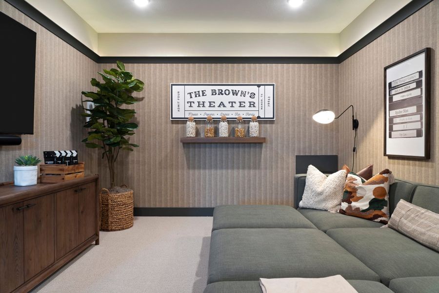 Representative furnished interior of a home built from the McKinney by Tri Pointe Homes in Lagos Reserve, Manor (Image 46).