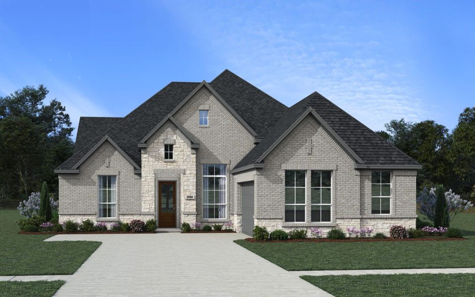 Representative exterior photo of a completed home built from the Sicily – 60′ Lot by Chesmar Homes in Lakes of Cane Island, Katy, TX (Image 19).