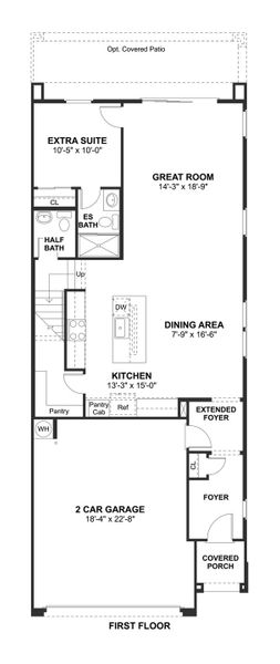 2D floor plan layout for the Laconia III by K. Hovnanian® Homes in Aria at Silverstone, Scottsdale, AZ (Image 4).