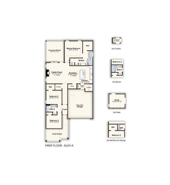 2D floor plan layout for the Emerson 55+ by Grant & Co in White Oak, Arlington, TN (Image 3).