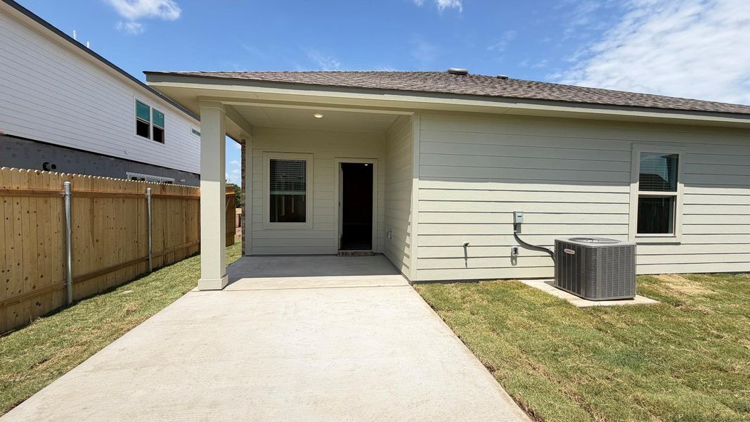 Enjoy outdoor living with a covered patio and a private fenced yard. Enjoy outdoor living with a covered patio and a private fenced yard.