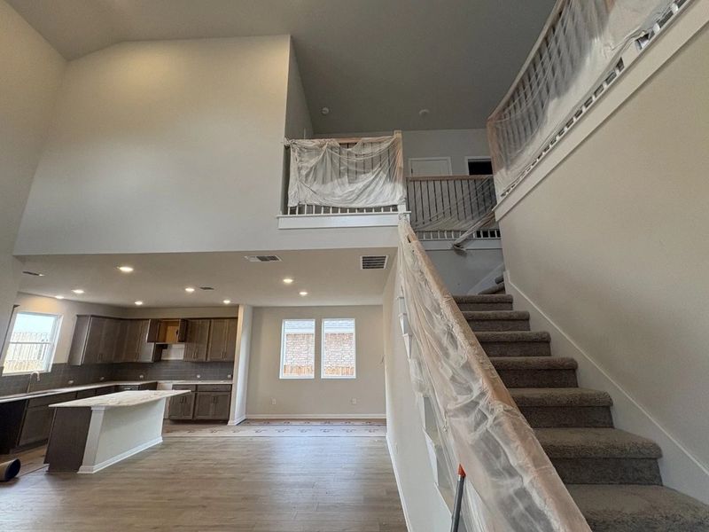 Family Room, Kitchen & Stairs