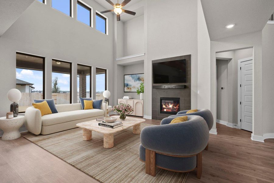Open Concept Family Room - Virtually Staged