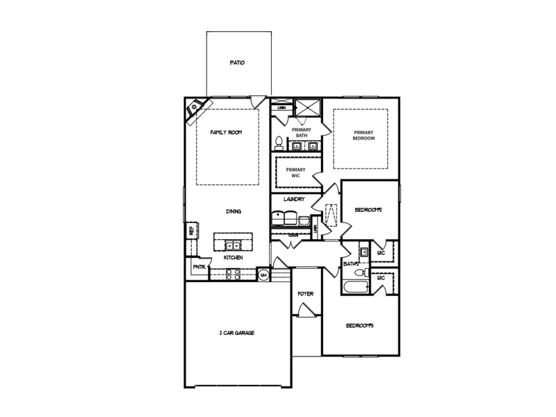 2D floor plan layout for the The Richmond II by My Home Communities in Robins Estates, Warner Robins, GA (Image 3). 2D floor plan layout for the The Richmond II by My Home Communities in Robins Estates, Warner Robins, GA (Image 3).