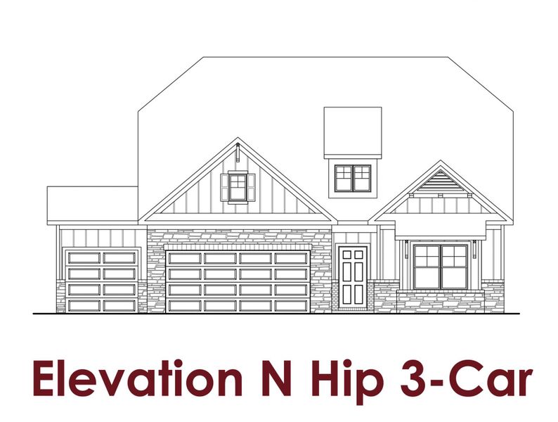 Representative rendering of the exterior for the Bluff                                                                Primary Suite on Main by Chafin Communities (Image 14).