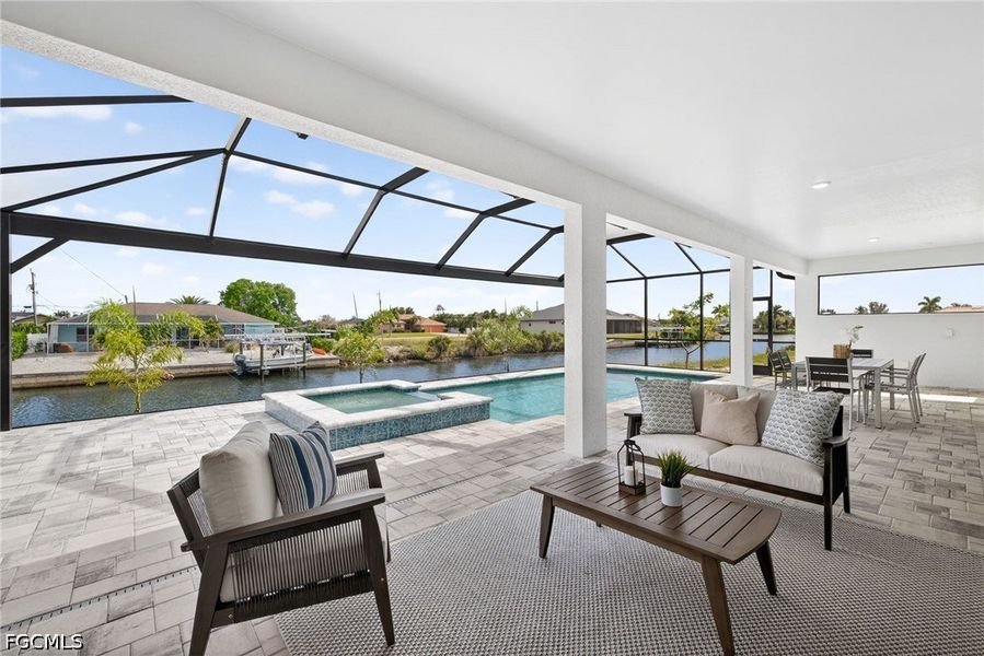 Exterior details and patio area of a home in Cape Coral, Cape Coral (Image 3).
