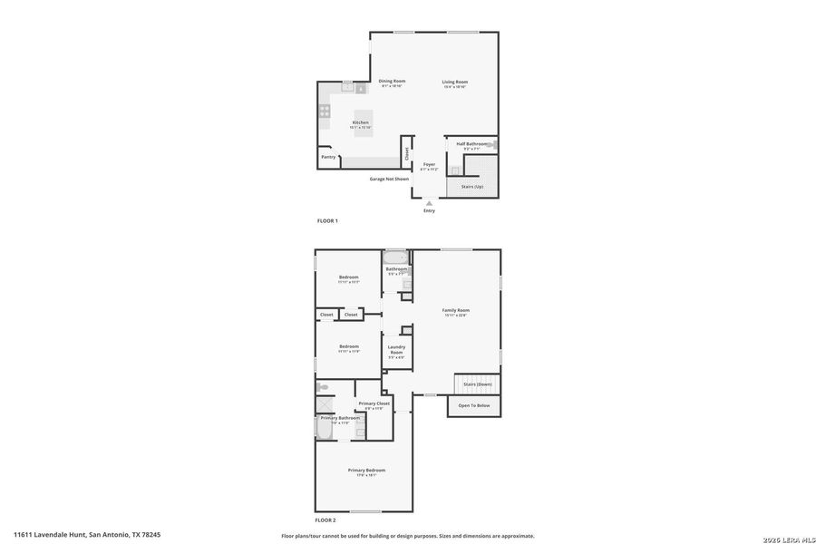 2D floor plan layout of this home in Laurel Vistas, San Antonio, TX (Image 4).