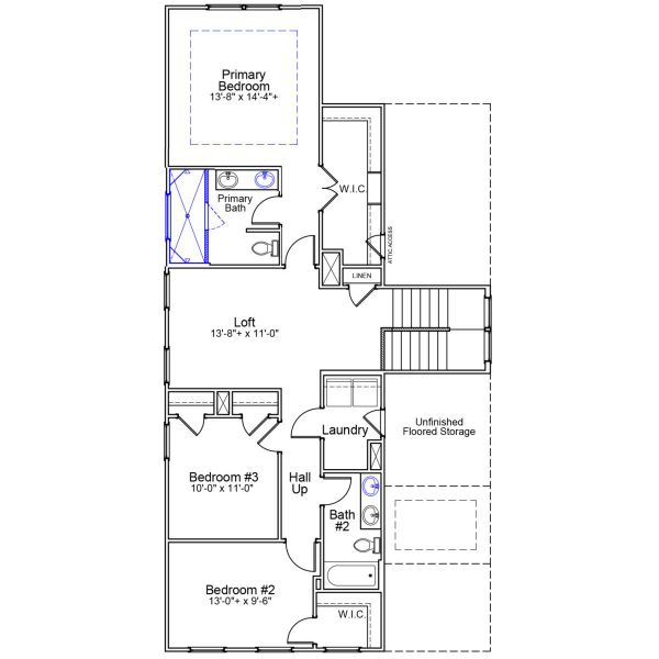 2D floor plan layout of this home in Renaissance at White Oak, Garner, NC (Image 5).