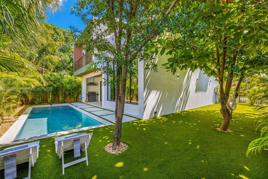 Exterior details and patio area of a home in , Miami (Image 30). Exterior details and patio area of a home in , Miami (Image 30).