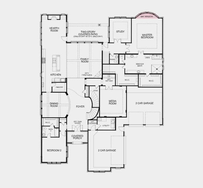 Structural options added include: Bay window at owner' suite, and bath 2 shower.