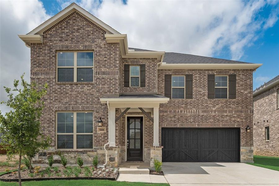 Front exterior of a new home in Sutton Fields, Celina, TX, highlighting curb appeal (Image 2).