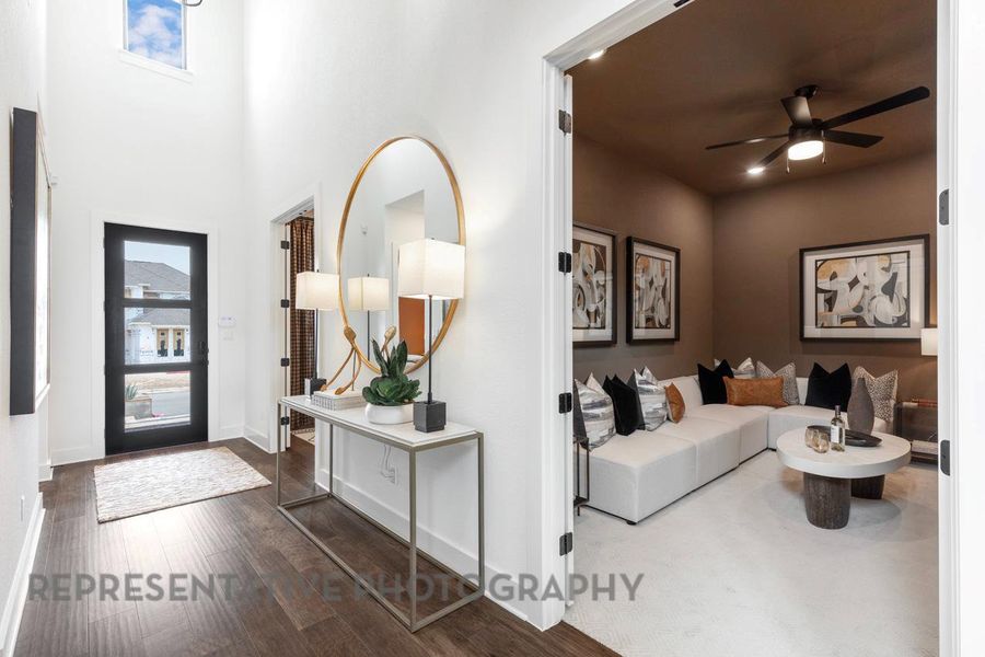 Furnished interior view inside a new home in Lariat: 70ft. lots, Liberty Hill (Image 11).