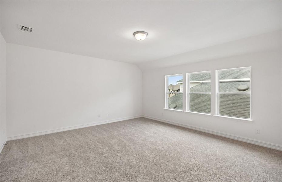 Game room with large windows