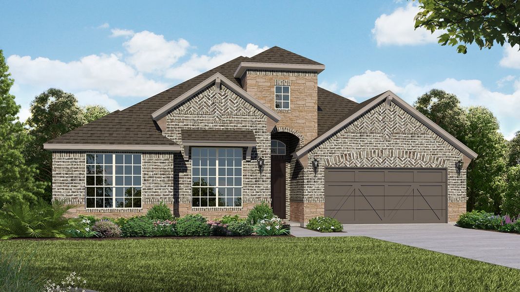 Plan 1685 Elevation C with Stone by American Legend Homes