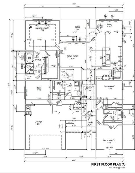 2D floor plan layout of this home in Brownstone Ridge, Mooresville, NC (Image 5).