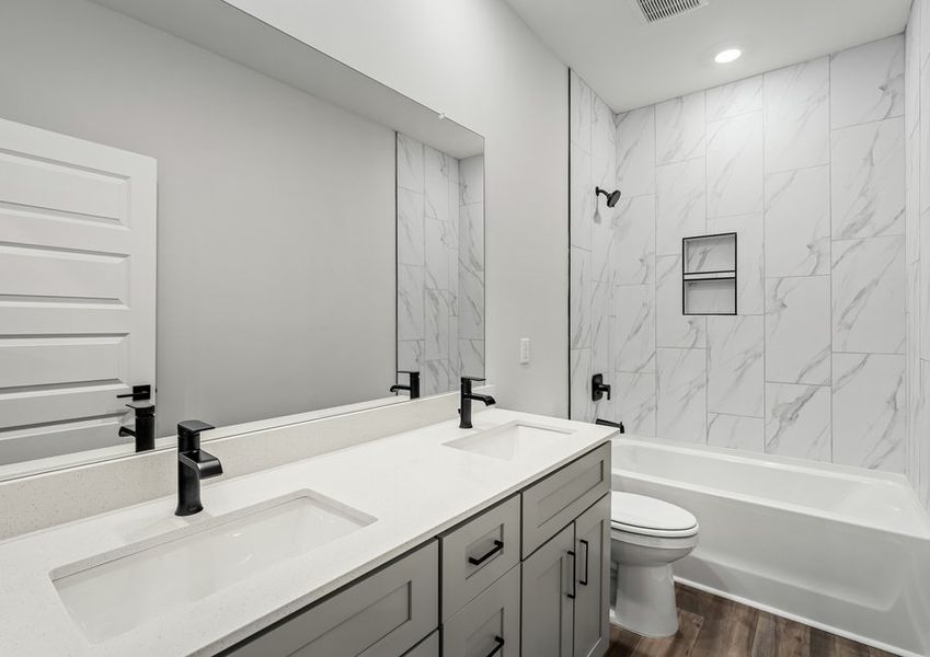 Large vanities allow for plenty of storage.