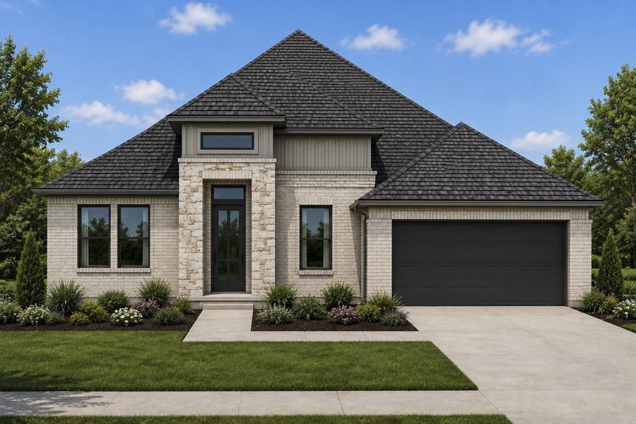 Representative exterior photo of a completed home built from the The Vickery by Lillian Custom Homes in Polo Ridge, Forney, TX (Image 7).