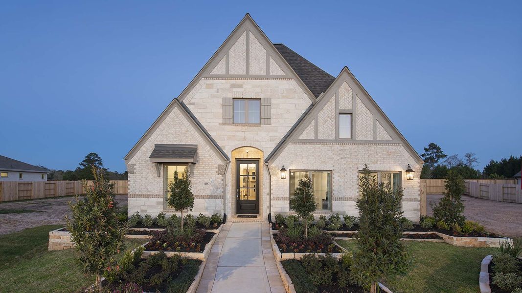 Front exterior of a new home in Candela, Richmond, TX, highlighting curb appeal (Image 22).