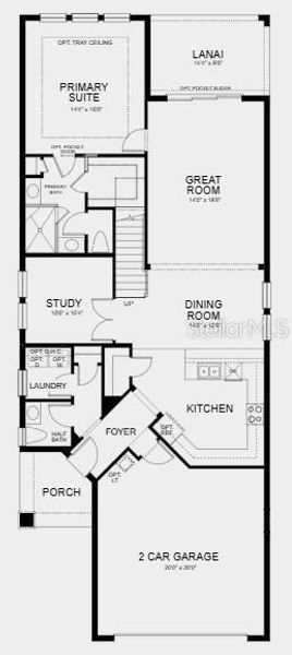 2D floor plan layout of this home in Westview Community Group Page, Kissimmee, FL (Image 3).