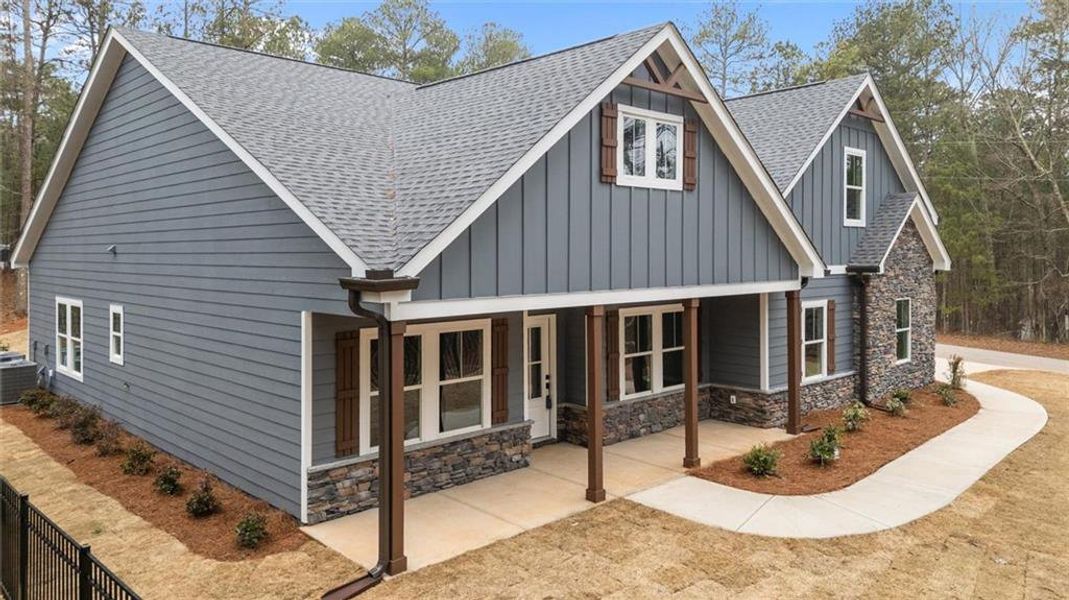 Front exterior of a new home in , Villa Rica, GA, highlighting curb appeal (Image 22).
