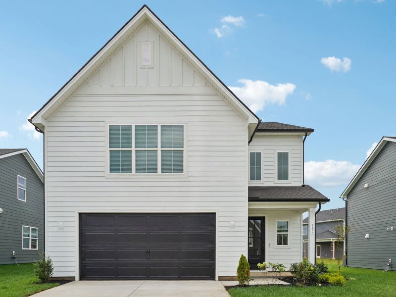 Front exterior of a new home in Sycamore Grove, Murfreesboro, TN, highlighting curb appeal (Image 1).