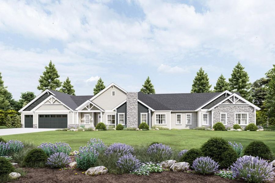 Front exterior of a new home in , Myakka City, FL, highlighting curb appeal (Image 1). Front exterior of a new home in , Myakka City, FL, highlighting curb appeal (Image 1).