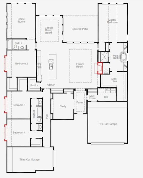 2D floor plan layout of this home in Painted Tree, McKinney, TX (Image 3). 2D floor plan layout of this home in Painted Tree, McKinney, TX (Image 3).