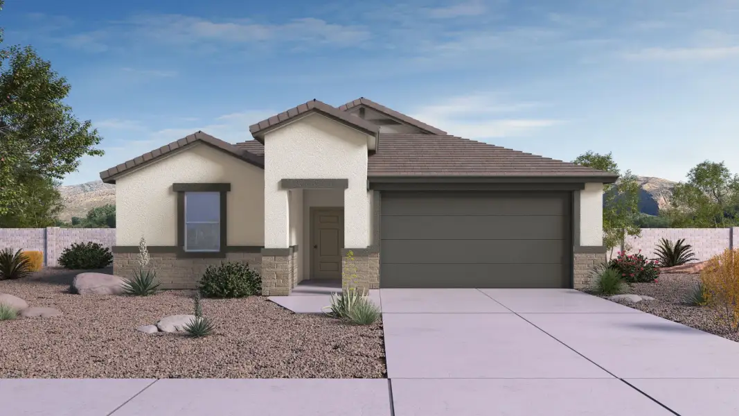 Representative exterior photo of a completed home built from the Cali by D.R. Horton in Windrose, Waddell, AZ (Image 23). Representative exterior photo of a completed home built from the Cali by D.R. Horton in Windrose, Waddell, AZ (Image 23).