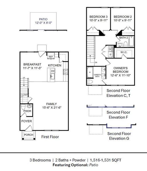 2D floor plan layout of this home in Meece, Easley, SC (Image 3).