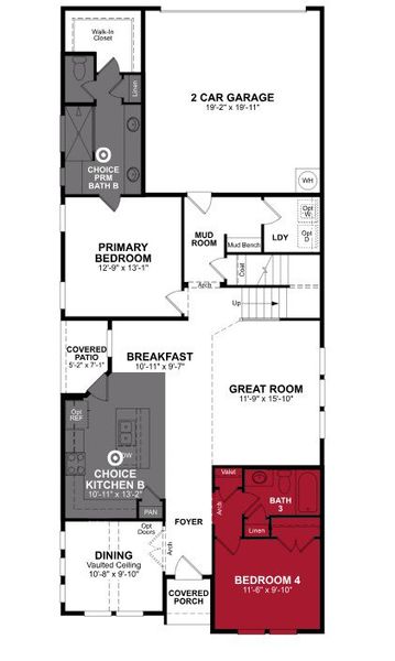 2D floor plan layout of this home in Treeline, Justin, TX (Image 2). 2D floor plan layout of this home in Treeline, Justin, TX (Image 2).