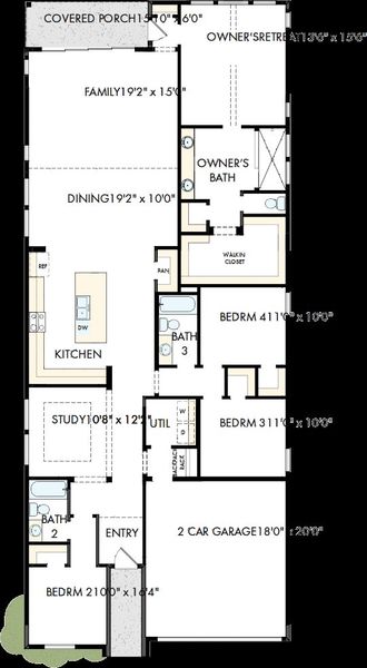 2D floor plan layout of this home in Harvest Green - Reserve Collection, Richmond, TX (Image 2). 2D floor plan layout of this home in Harvest Green - Reserve Collection, Richmond, TX (Image 2).