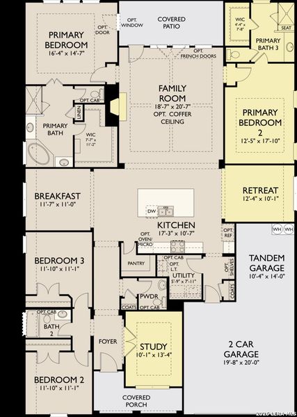 2D floor plan layout of this home in The Heritage at Saddlebrook Ranch 70's, Schertz, TX (Image 3).