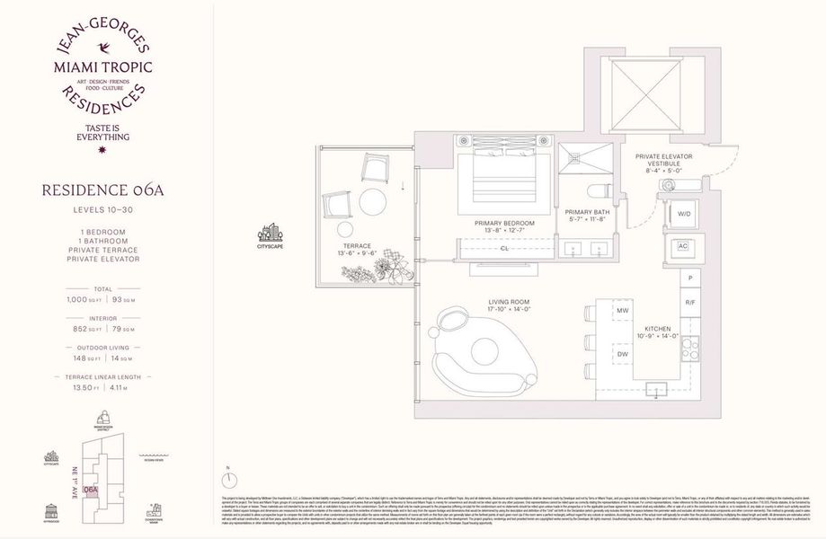 2D floor plan layout for the Residences 06A - Levels 10-30 by Terra Group in Miami Tropic, Miami, FL (Image 1). 2D floor plan layout for the Residences 06A - Levels 10-30 by Terra Group in Miami Tropic, Miami, FL (Image 1).