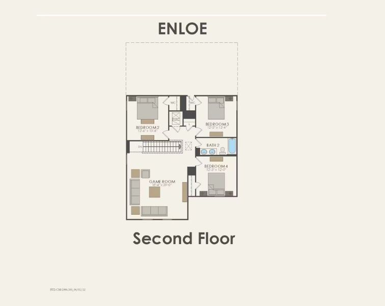 2D floor plan layout of this home in Corley Farms, Boerne, TX (Image 3).