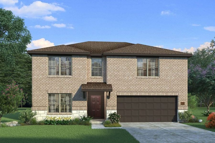 Representative exterior photo of a completed home built from the Trinity Grove Hemlock 2961 by Brohn Homes in Trinity Grove, Spring, TX (Image 13).