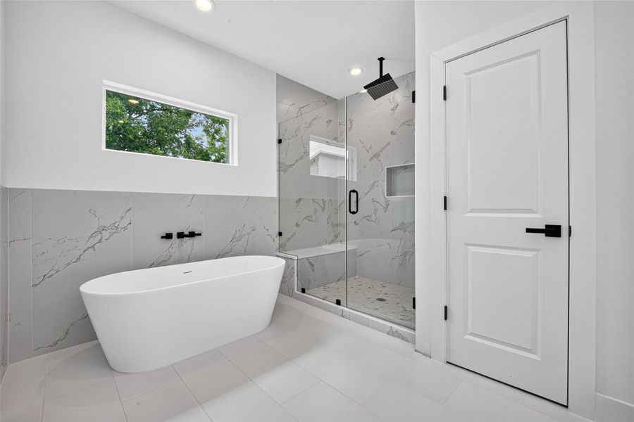 Master shower and free standing tub Master shower and free standing tub