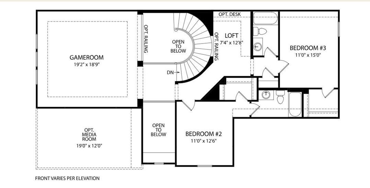 Visualize potential layouts for living, sleeping, and recreational zones in this detailed floor plan.