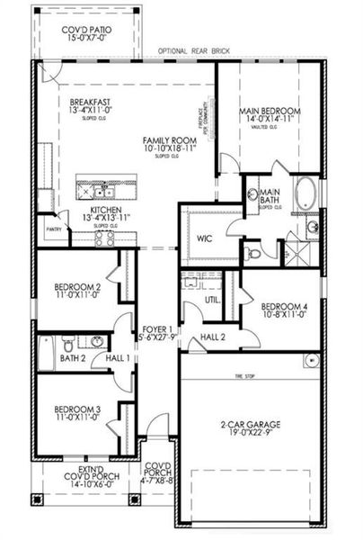 2D floor plan layout of this home in Hickory Hill, Sherman, TX (Image 5). 2D floor plan layout of this home in Hickory Hill, Sherman, TX (Image 5).