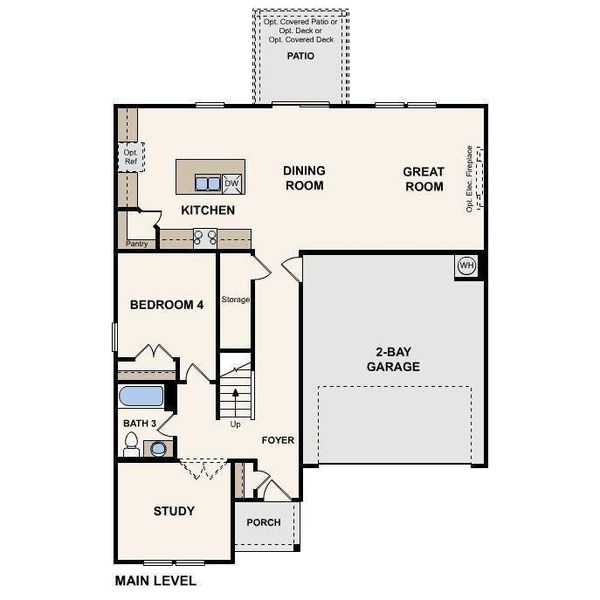 2D floor plan layout of this home in Kingsley Creek, Lithonia, GA (Image 4).