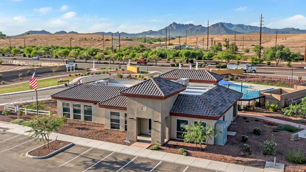 Front exterior of a new home in Coronet at Gladden Farms, Marana, AZ, highlighting curb appeal (Image 13).