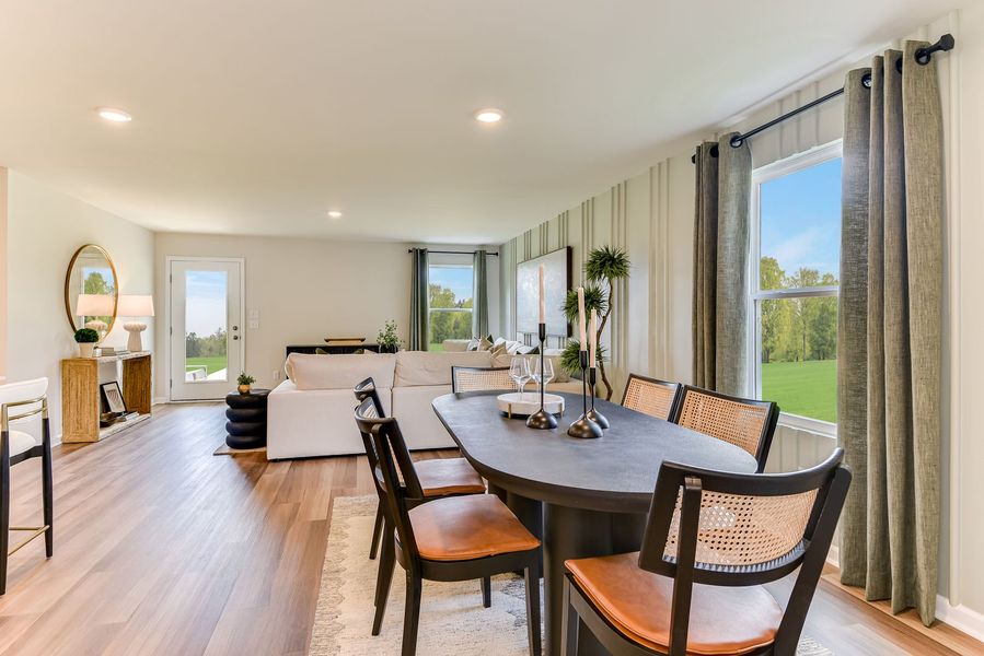 Furnished interior view inside a new home in Essence at Whiskey Run, New Ellenton (Image 7). Furnished interior view inside a new home in Essence at Whiskey Run, New Ellenton (Image 7).