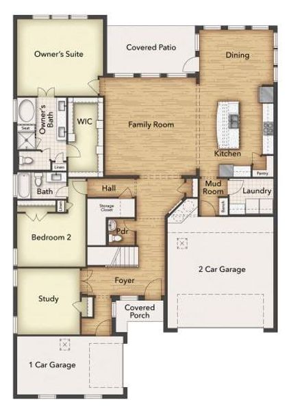 2D floor plan layout of this home in Covenant Springs, Springtown, TX (Image 1). 2D floor plan layout of this home in Covenant Springs, Springtown, TX (Image 1).