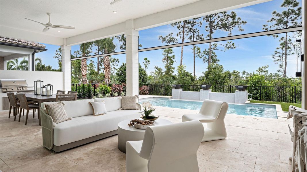 Exterior details and patio area of a home in L'Ambiance at Avenir, Palm Beach Gardens (Image 27).